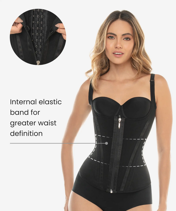 Vest with V shape & zipper - Style 1328