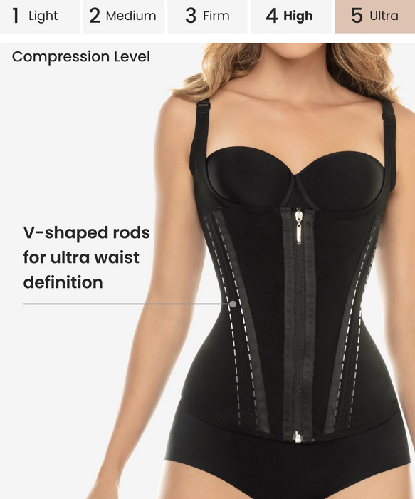Bundle of 2 V-shaped Vests with zipper - Style 1328