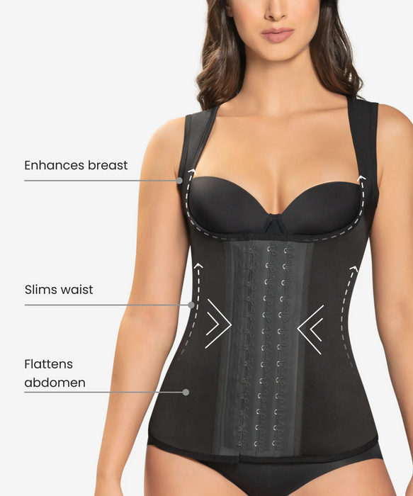 Women full body Shaper CYSM trim, Support Compression Garment , Black, Large