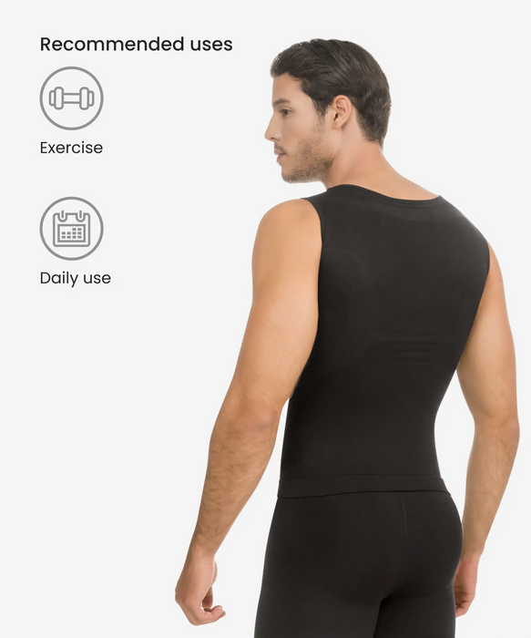 Fajate 1518 Men's Seamless Control Compression Shirt Fajas Colombianas  Hombre (S, Black) at  Men's Clothing store