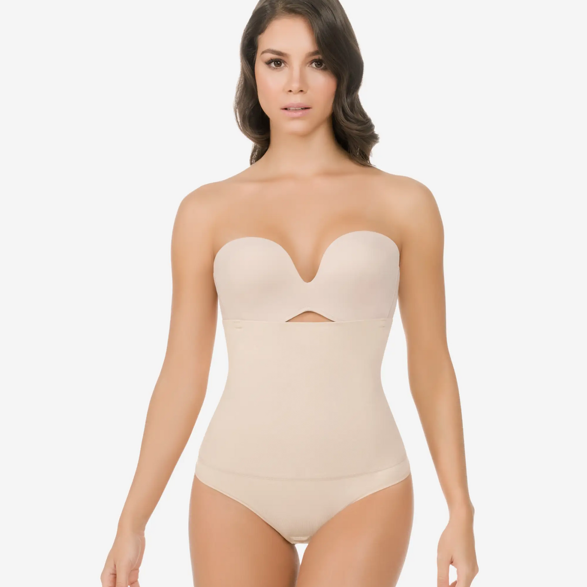 Enhance Curves with Mid-Thigh Strapless Shaper