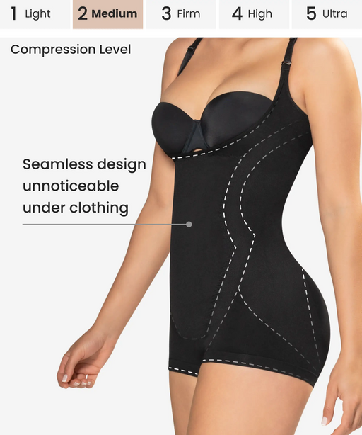 CHARMMA Women's Tummy Control Seamless Shapewear - 2 Pieces Bodysuit S