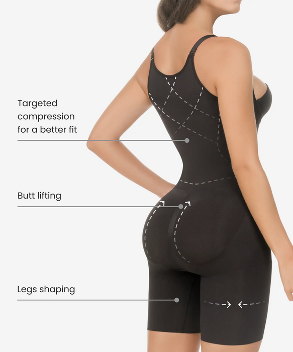 Seamless Full Compression Body Shaper Fajas Colombianas Thermal Piernas  Bodysuit