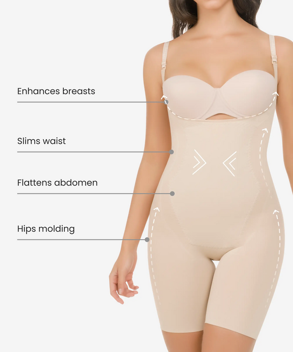 Seamless thermal action weight loss hourglass bodysuit - Style 1585