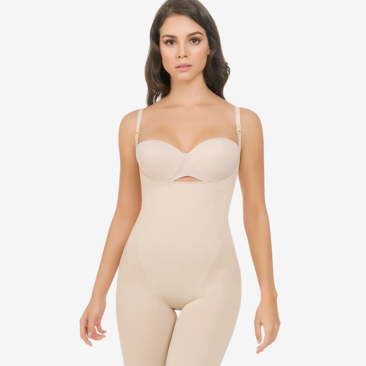 body shaping jumpsuit tummy control fitted waist and hip tightening body  slimming body romper with breast pads