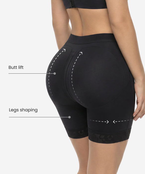 Curvys Shaping Short Style 212 — 3-Row Hook Closure & Perineal Zipper