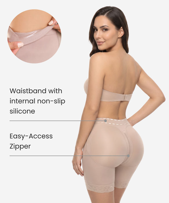 Curvys Shaping Short Style 212 — 3-Row Hook Closure & Perineal Zipper