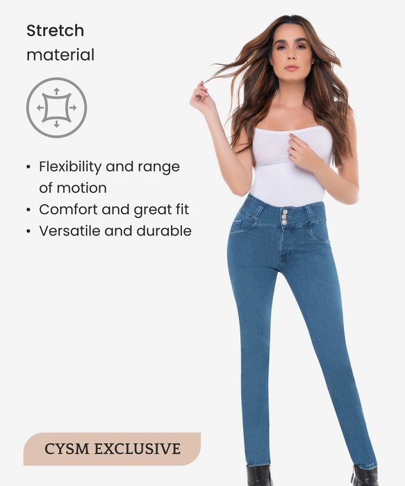 Ultra-Flattering Colombian High-Waisted Skinny Jeans with Tummy