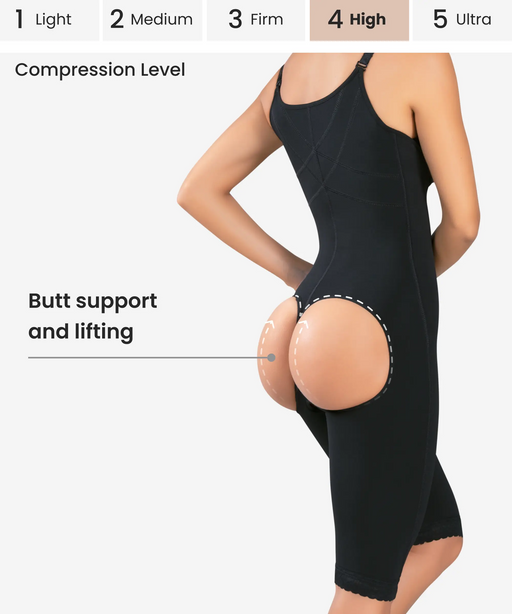 Larekius® Firm Tummy Compression Bodysuit Shaper With Butt Lifter