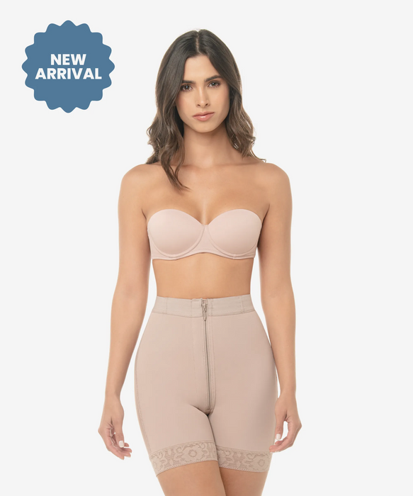 Cysm Shapers High Compression Shorts with Zipper Closure Style 253 L Black Negro