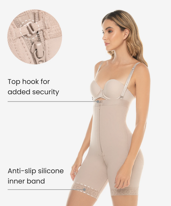 Strapless Compression Bodysuit With Zip Crotch - Style 260