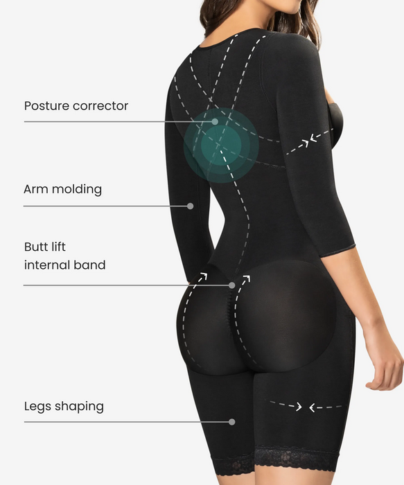 Arm shaping gradual compression bodysuit