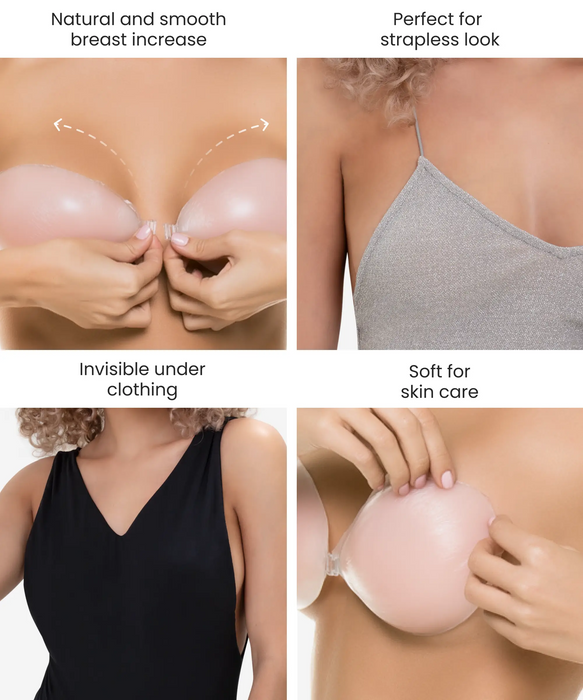 Self adhesive silicone shop bra