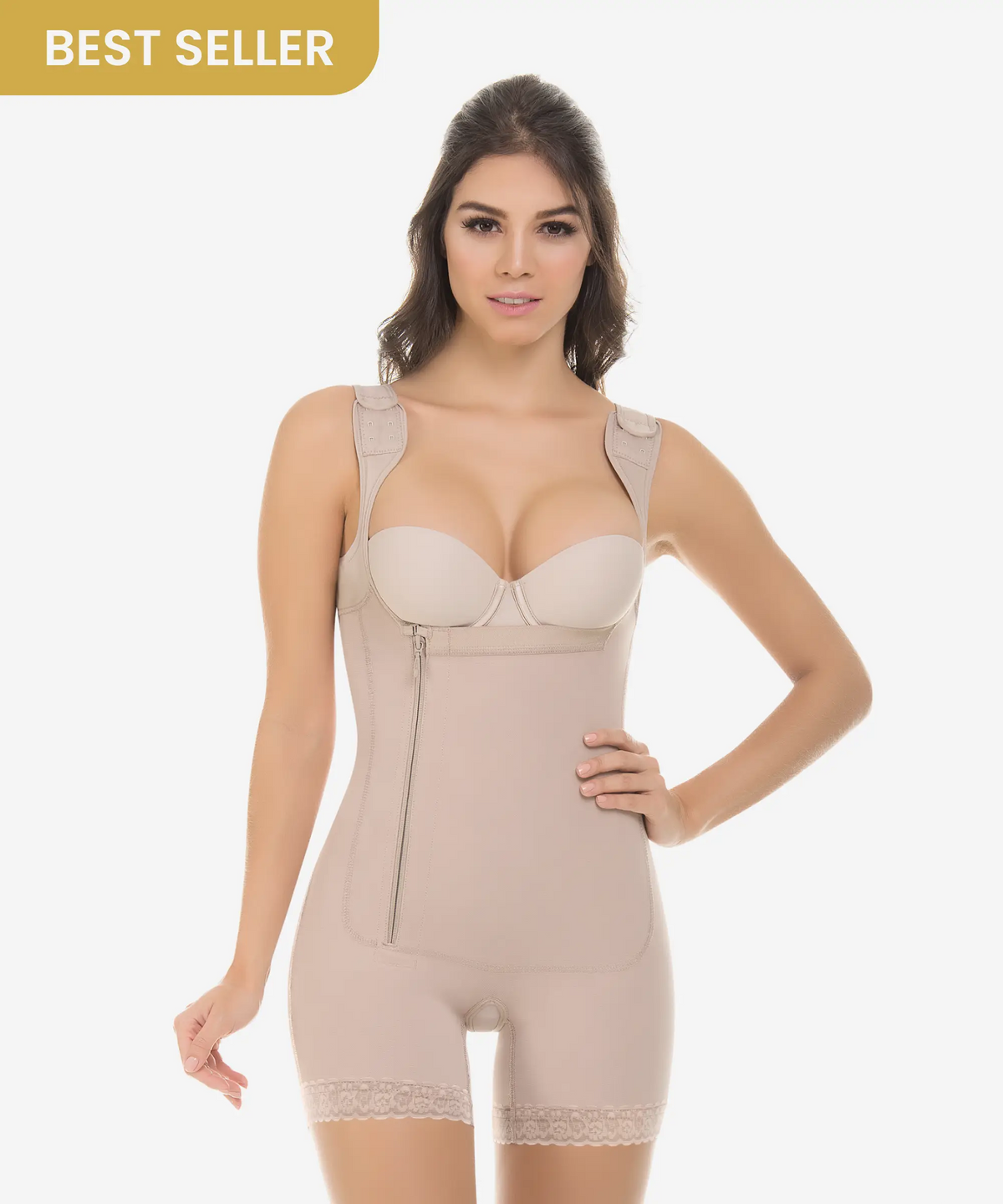 Faja Body Shaper Thong For Women Tummy Mid-Body Bodysuit Body Briefer  Adjustable Straps Belly Reducer With Criss-Cross 