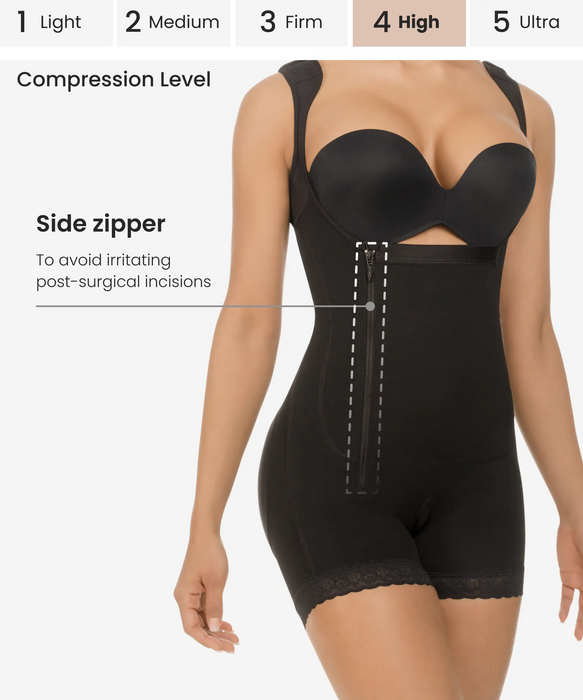 Women's Shapewear Tummy Control Butt Lifter Body Shaper Zipper Open Bust  Bodysuit
