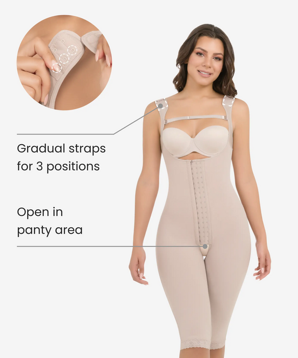 Premium Colombian Shapewear Body Girdle for Women Plus-size open-bust  bodysuit Panty with Adjustable Straps