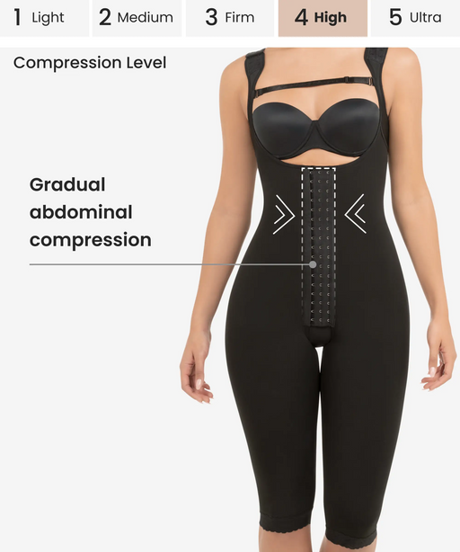 Streamlined Curves Firm Tummy Compression Bodysuit Shaper with Sz Medium