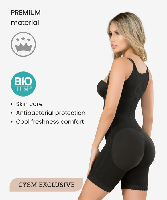 Champagne Firm Tummy Compression Bodysuit Shaper With Butt Lifter