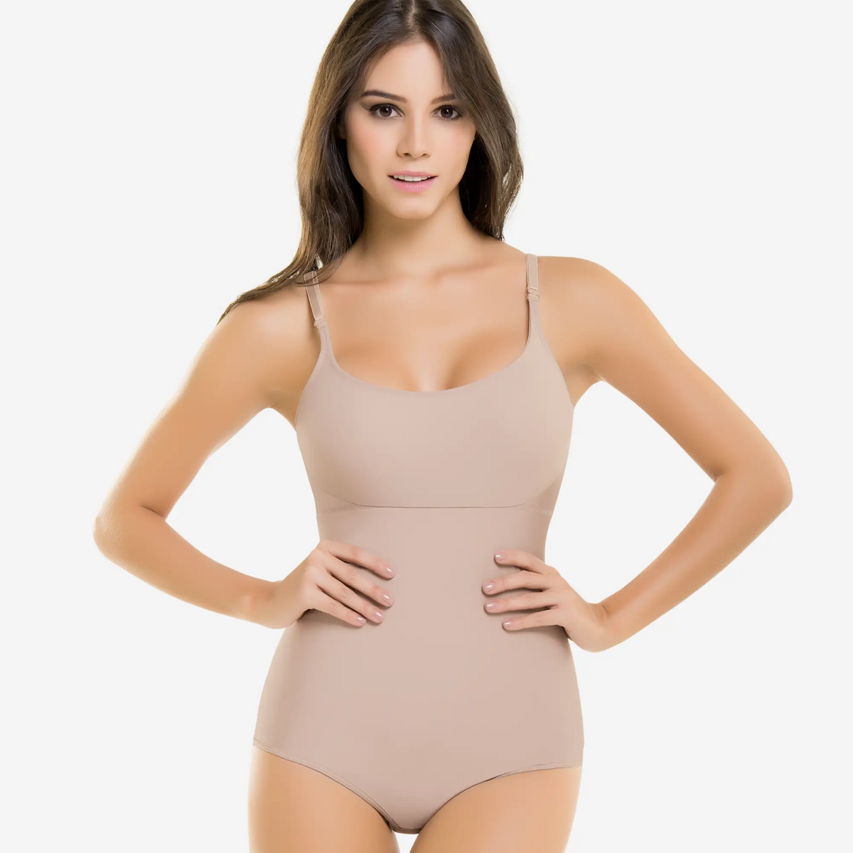 FarmaCell BodyShaper 603B (Ivory, S/M) Firm control body shaping shorts  with girdle - light and refreshing NILIT BREEZE fibre, 100% Made in Italy 