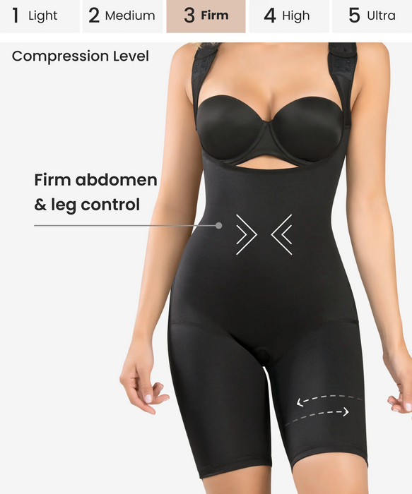 CYSM Ultra Compression Slimming Latex Bodysuit Shaper Wide Straps