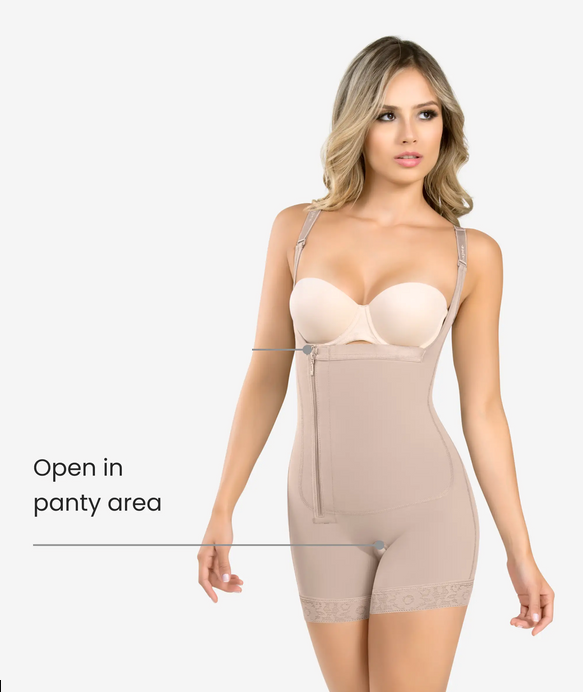 Full Body Shaper Ref. 435 — Post-Op Side Zipper, Posture Corrector.