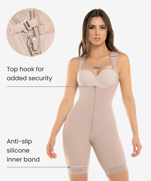 High compression bodysuit with zip crotch - Style 462