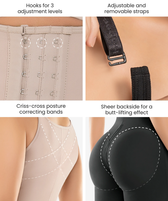 Hook & Zip Compression Bodysuit — Colombian Faja | CYSM — CYSM Shapers Hook & Zip Compression Bodysuit — Colombian Faja | CYSM — CYSM Shapers